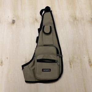 Sport Crossbody Bag Mens Medium Beige Canvas Sling Chest Pack Outdoor Travel